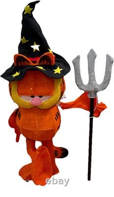 HAPPY HALLOWEEN Devil Garfield 2.5ft Indoor Outdoor Devil Works Great Tested