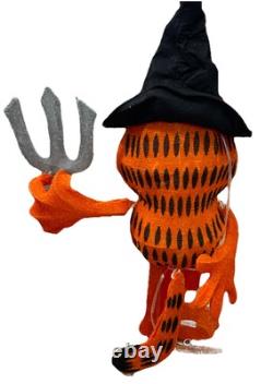 HAPPY HALLOWEEN Devil Garfield 2.5ft Indoor Outdoor Devil Works Great Tested