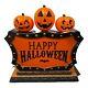 Happy Halloween Tombstone Pumpkins Lighted Blow Mold 2-sided Projection