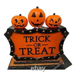 HAPPY HALLOWEEN TOMBSTONE PUMPKINS LIGHTED BLOW MOLD 2-SIDED Projection