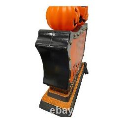 HAPPY HALLOWEEN TOMBSTONE PUMPKINS LIGHTED BLOW MOLD 2-SIDED Projection