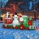 Homcom 11' Long Christmas Inflatable Train Santa Snowman Penguin Led