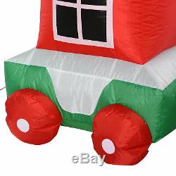 HOMCOM 11' Long Christmas Inflatable Train Santa Snowman Penguin LED