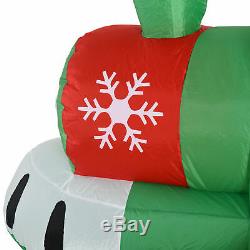 HOMCOM 11' Long Christmas Inflatable Train Santa Snowman Penguin LED