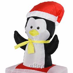 HOMCOM 11' Long Christmas Inflatable Train Santa Snowman Penguin LED