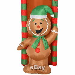 HOMCOM 9' Lighted Christmas Inflatable Archway Santa & Gingerbread Man