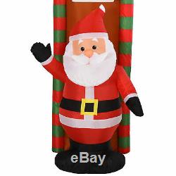 HOMCOM 9' Lighted Christmas Inflatable Archway Santa & Gingerbread Man