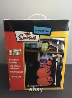 HTF Gemmy The Simpsons Bart Vampire Pumpkin Jack O Lantern Halloween Inflatable