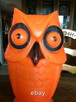 HTF Tico Toys Halloween Blow Mold Owl Lighted Yard Decoration 13.5 in