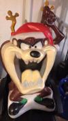 Htf! Vintage Blow Mold Taz! Warner Bros. Lighted! Santas Best Looney Tunes