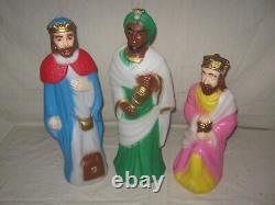 HTF Vintage Christmas 22 Empire 3 Wise Men Man King Blow Mold Figure Nativity