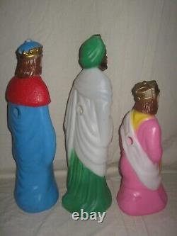 HTF Vintage Christmas 22 Empire 3 Wise Men Man King Blow Mold Figure Nativity