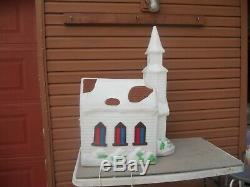 HTF Vintage Empire Christmas Church Chapel Blow Mold with2 Cords Yard Lights Decor