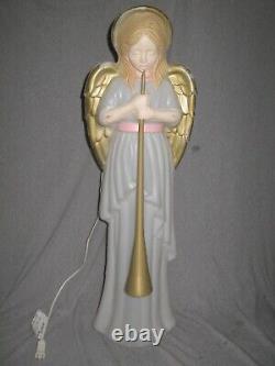 HTF Vintage TPI Lighted Blow Mold 34 Angel with Horn Holiday Christmas Nativity