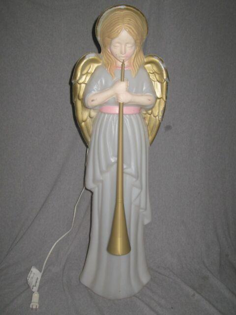 Htf Vintage Tpi Lighted Blow Mold 34 Angel With Horn Holiday Christmas Nativity