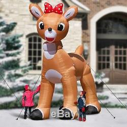 HUGE 12 FT. RUDOLPH'S CLARICE Super Durable Pre Lit Airblown Christmas Yard Art