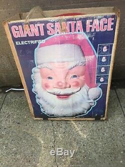 HUGE 25 X 36 Empire Lighted Blow Mold Santa Face Christmas Decor