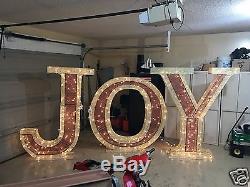 Huge Commercial 6ft X 15ft Lighted Christmas Joy Sign Indoor/outdoor Use