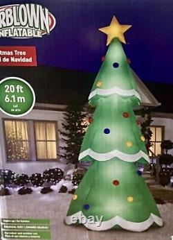 HUGE LIGHTED 20' FT Gemmy AIR BLOWN CHRISTMAS TREE Inflatable Yard Decor 20ft