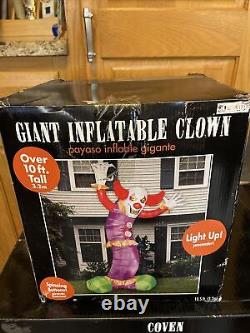 Halloween 10' Giant Inflatable Clown Lights Up Spinning Buttons