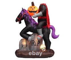 Halloween Air Blown Inflatable Yard Decoration Headless Horseman Pumpkin & Skull