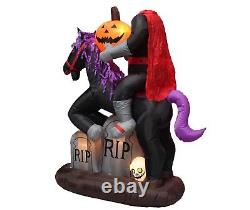 Halloween Air Blown Inflatable Yard Decoration Headless Horseman Pumpkin & Skull