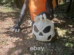 Halloween Airblown Inflatable Gemmy 7 Ft Two Headed Dragon Flaming Mouth