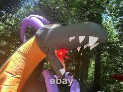 Halloween Airblown Inflatable Gemmy 7 Ft Two Headed Dragon Flaming Mouth