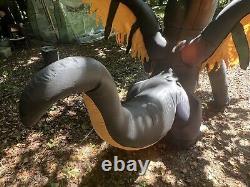 Halloween Airblown Inflatable Gemmy 7 Ft Two Headed Dragon Flaming Mouth