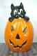Halloween Blow Mold Jack-o-lantern Pumpkin Black Cat Lighted Tpi 27 Free Ship