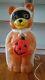 Halloween Empire Plastics Lighted Blow Mold Bear Masked Bandit With Pumpkin 24