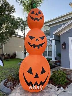 Halloween Gemmy 12 ft Giant Orange Pumpkin Stack Jack o Lantern Inflatable NEW