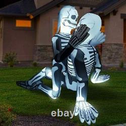 Halloween Ghostly Skeleton Bride/groom Led Inflatable Airblown Grave Yard Decor