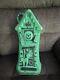 Halloween Haunted House Mansion 16 Inch Vtg 1970 Green Blow Mold Lighted