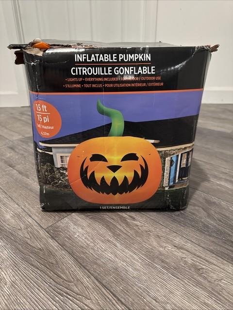 Halloween Inflatable 15 Ft Light Up Colossal Pumpkin Jack O Lantern