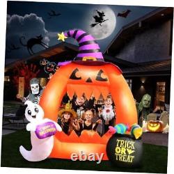 Halloween Inflatables 6FT Pumpkin Photo Frame with White Ghost and Candy Blow