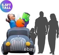 Halloween Inflatables Large 5.5 ft Monster Hearse Inflatable Outdoor Halloween