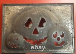 Halloween Trio Of Pumpkins Blow Mold Production Paint Mask Don Featherstone RARE