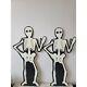 Halloween Skeleton Vintage Plastic Lawn Decor Prop Set Decor