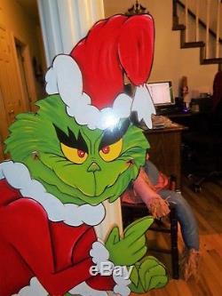 Hand Made Grinch Stealing Christmas Lights Yard Art Decor