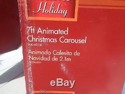 Hard To Find! 7 Foot Animated Christmas Carousel Similar to Airblown Inflatable