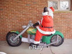 Hard rare to find 7.5' Santa on Motorcycle Chopper Lighted Airblown Inflatable