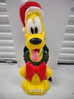 Hard to Find Disney Pluto Christmas Plastic Holiday Blow Mold 24