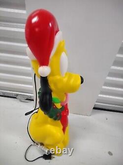 Hard to Find Disney Pluto Christmas Plastic Holiday Blow Mold 24