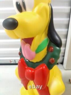 Hard to Find Disney Pluto Christmas Plastic Holiday Blow Mold 24