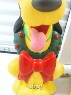 Hard to Find Disney Pluto Christmas Plastic Holiday Blow Mold 24