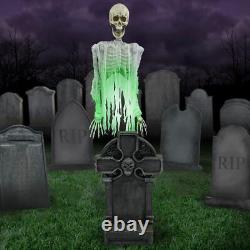 Haunted Hill Farm Motion Activated Floating Skeleton Ghost Over Tombstone by Haunted Hill Farm Motion Activated Floating Skeleton Ghost Over Tombstone by