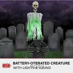 Haunted Hill Farm Motion Activated Floating Skeleton Ghost Over Tombstone by Haunted Hill Farm Motion Activated Floating Skeleton Ghost Over Tombstone by