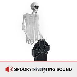 Haunted Hill Farm Motion Activated Floating Skeleton Ghost Over Tombstone by Haunted Hill Farm Motion Activated Floating Skeleton Ghost Over Tombstone by