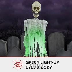 Haunted Hill Farm Motion Activated Floating Skeleton Ghost Over Tombstone by Haunted Hill Farm Motion Activated Floating Skeleton Ghost Over Tombstone by